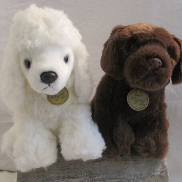 Aurora Miyoni Tots Lab Puppies 8" Plush Brown & White Labrad Puppies - Picture 7 of 13